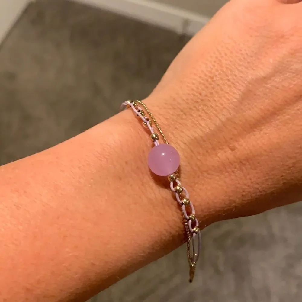 Double strand Purple/Gold Bracelet